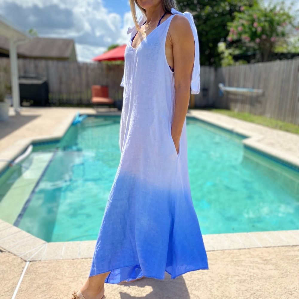Italian linen ombre jumpsuit - Picture 6 of 12